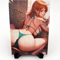 One Piece Nami Sexy Bikini Anime Waifu Girl Doujin Lewd Goddess Story Art Card - Image 1