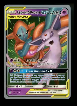 Espeon & Deoxys GX 72/236 Unified Minds 2019 WORLD CHAMPIONSHIP Pokemon Card TCG - Image 1