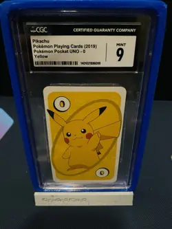 Pokemon Pikachu Playing Card 2019 Pokemon Pocket Uno - 0 Yellow CGC 9 - Image 2