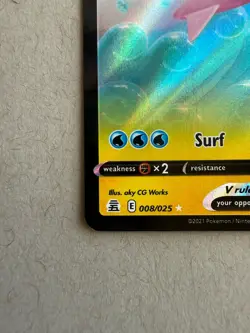 Pokemon TCG 2021 Celebrations Surfing Pikachu v Holo Rare Card 008/025 NM - Image 4
