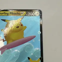 Pokemon TCG Surfing Pikachu v Ultra Rare Holo Card 008/025 Celebrations - Image 3