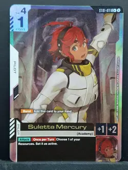 Suletta Mercury (C+) ST01-011 Alt Art Parallel Foil Texture Gundam Card Game - Image 1