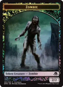 Zombie Token - Foil - Prerelease Promo - Prerelease Cards #001/001 MTG Magic The - Image 1