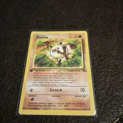 Pokemon TCG Mankey Jungle 55/64 Regular 1st Edition Common Card - Image 1