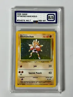 Hitmonchan 1999 Base Set 7/102 Holo Pokemon Card - UK seller PG Grading 8.5 - Image 1