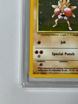 Hitmonchan 1999 Base Set 7/102 Holo Pokemon Card - UK seller PG Grading 8.5 - Image 5