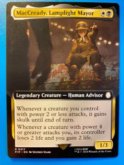 MTG 1x EXTENDED ART MacCeady, Lamplight Mayor 417 Fallout Magic Gathering x1 NM - Image 1