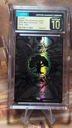 MTG Forest Raised Foil #1954 SLD x Spider-Man Mana Symbiote CGC Pristine 10 - Image 1