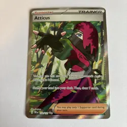 Pokemon TCG Atticus Full Art Holo Ultra Rare Prismatic Evolutions - Image 1