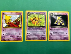 Pokemon TCG Dark Alakazam Card 18/82 Non-Holo, Vintage, LP, +Abra/Kadabra - Image 1