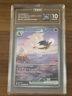 Pokemon TCG Charizard EX 199/165 Special Illustration Rare SV 151 TAG 10 - Image 1