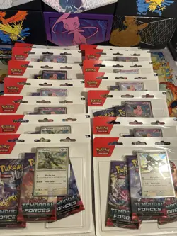 Lot Of 14 - Pokemon TCG Temporal Forces 3 Pack Blister (11 Cleffa, 3 Cyclizar) - Image 1