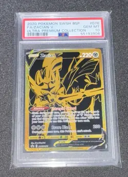 2020 POKEMON SWSH BLACK STAR PROMO #76 ZACIAN V ULTRA PREMIUM COLLECTION PSA 10 - Image 1