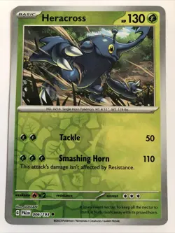Pokemon TCG Paldea Evolved Heracross Reverse Holofoil 006/193 NM - Image 1
