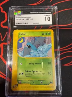 Zubat 118/144 Pokemon Series Skyridge CGC 10 Gem Mint 2003 - Image 1
