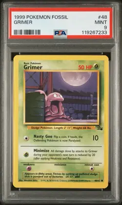PSA 9 - Grimer 48/62 Fossil 1999 Pokemon TCG - Image 1