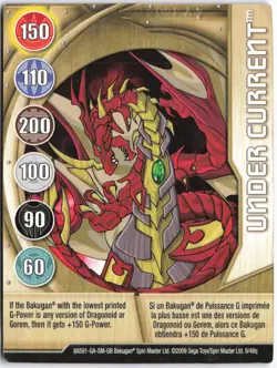 Bakugan UNDER CURRENT Metal Gate Card GOLD 2009 BA591-GA-SM-GB 9/48q - Image 1