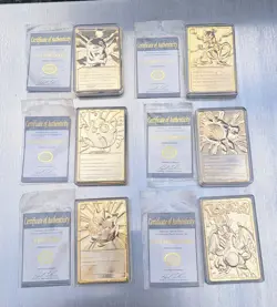 *NO Pokeballs* Set Of 6 Pokemon 23K Gold Plated Cards 1999 Burger King Promotion - Image 1