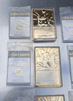 *NO Pokeballs* Set Of 6 Pokemon 23K Gold Plated Cards 1999 Burger King Promotion - Image 4