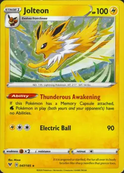 Jolteon 047/185 Cosmos-Holo Promo Misc Cards & Products Pokemon Card LP - Image 1