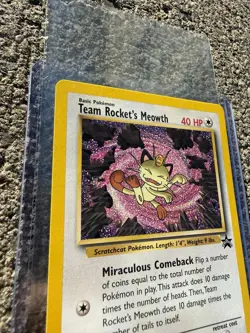 Pokemon Card - Team Rocket's Meowth #18 WoTC Black Star Promo - Image 5