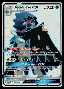 Pokemon Card - Decidueye GX Hidden Fates Shiny Vault SV47/SV94 Holo Full Art - Image 1
