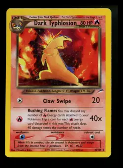 #5 Dark Typhlosion 10/105 2000 Neo Destiny 2000 Holo Rare WOTC Pokemon Card TCG - Image 1