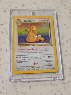 Pokemon TCG Dragonite Fossil Holo Unlimited Rare Card 4/62 1999 Vintage - Image 1