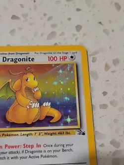 Pokemon TCG Dragonite Fossil Holo Unlimited Rare Card 4/62 1999 Vintage - Image 5