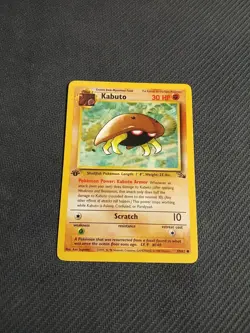 Kabuto 1st Edition Fossil Set Pokemon WOTC TCG Common Card #50/62 LP - Image 1
