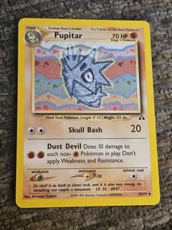 Uncommon Pupitar Pokemon Card, Neo Discovery Set 45/75 - Image 1