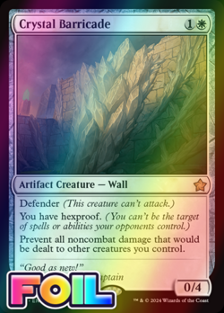 x1 Crystal Barricade FDN Foundations MTG 7 FOIL RARE M/NM 1x - Image 1