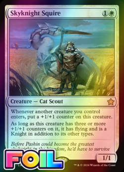 x1 Skyknight Squire FDN Foundations MTG 23 FOIL RARE M/NM 1x - Image 1