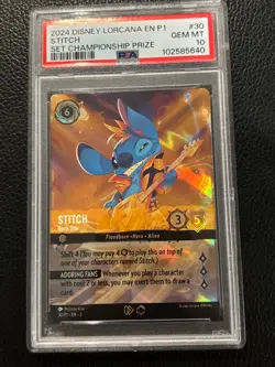 Lorcana Stitch Rockstar Store Championship Enchanted Promo #30 P1 PSA 10 POP 346 - Image 1