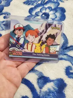 LP/NM RARE 2001 Topps POKEMON JOHTO LEAGUE THE FISHING BATTLE SCREEN SNAPS! - Image 1