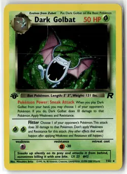 Dark Golbat ⭐ 7/82 Holo Rare Team Rocket 2000 Pokemon 1st Edition NM/LP - Image 1