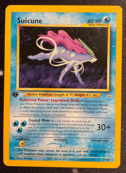 Pokemon TCG Suicune - 27/64 Neo Revelation Regular 1st Edition Rare LP+ - Image 1
