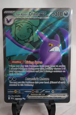 Team Rocket's Crobat ex 217/182 Pokemon TCG Destined Rivals Full Art Pokemon NM - Image 1