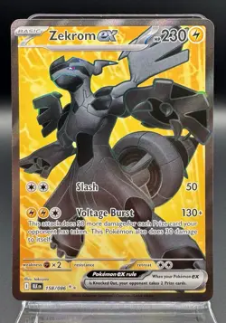 Zekrom ex 158/086 Ultra Rare Black Bolt Pokemon TCG NM - Image 1