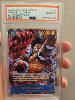 Monkey.D.Luffy Manga OP11-118 a Fist of Divine Speed Alt Art, Psa 10 - Image 1