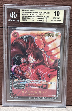 2023 One Piece Japan Monkey D Luffy ST01-012 - BGS Pristine 10 - 1st Anniversary - Image 2