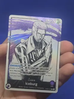 One Piece Pillars of Strength Iceburg OP03-058 Alternate Alt Art Leader NM - Image 2