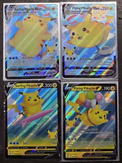 Pokemon Cards Lot (Celebrations Surfing Pikachu V Vmax - Flying Pikachu V Vmax) - Image 1
