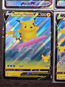 Pokemon Cards Lot (Celebrations Surfing Pikachu V Vmax - Flying Pikachu V Vmax) - Image 2