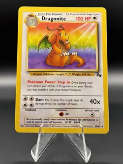 Dragonite - 19/62 - Pokemon Fossil Non-Holo Rare Card Vintage 1999 WOTC LP - Image 1