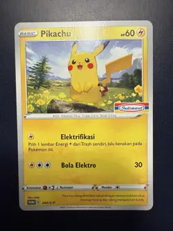Pokemon TCG Indomaret Pikachu Stamp 240/S-p Exclusive Indonesian Promo Card MINT - Image 1