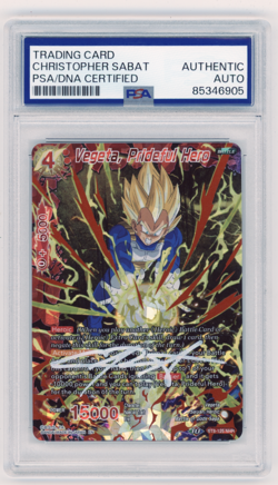 PSA Signed Christopher Sabat Vegeta, Prideful Hero BT8-125 Dragon Ball Card - Image 1