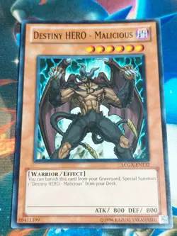 Destiny Hero - Malcious LCGX-EN132 (Unlimited) Common Yugioh Card Moderate Play - Image 1