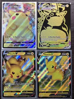 Pokemon Cards Lot (Pikachu Vmax Gold Vmax V - Hyper Rare & Rare - Chonkichu) - Image 1