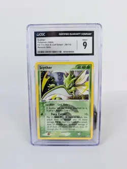 CGC 9 Scyther EX Fire Red & Leaf Green 29/112 Reverse Holo Pokemon Card psa - Image 1
